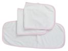 Baby Burpcloth With Pink Trim (Pack of 3)