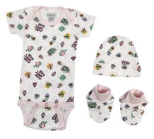 Newborn Baby Girl 3 Pc Layette Sets