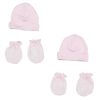 Girls Cap and Mittens 4 Piece Layette Set