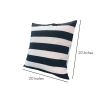 20 x 20 Modern Square Cotton Accent Throw Pillow, Classic Block Stripes, Black, White