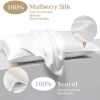 Lacette Silk Pillowcase 2 Pack for Hair and Skin, 100% Mulberry Silk, Double-Sided Silk Pillow Cases with Hidden Zipper (white, Queen 20" x 30")