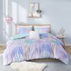 Watercolor Tie Dye Printed Comforter Set with Throw Pillow