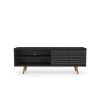 Manhattan Comfort Liberty 62.99" Mid-Century Modern TV Stand with 3 Shelves and 2 Doors in Black