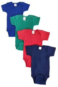 Unisex Baby 4 Pc Onezies (Color: Blue/Green/Red/Navy, size: large)