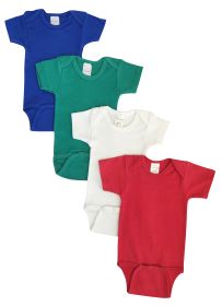 Unisex Baby 4 Pc Onezies (Color: Blue/Green/Red, size: large)