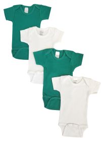 Unisex Baby 4 Pc Onezies (Color: Green/Green/, size: large)