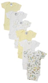 Unisex Baby 6 Pc Onezies (Color: White, size: large)