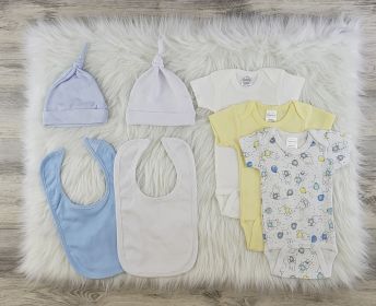 7 Pc Layette Baby Clothes Set (Color: White/Pink/Yellow, size: Newborn)