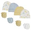 Boys Baby Caps and Mittens (Pack of 8)