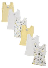 Unisex Baby 6 Pc Tank Tops (Color: White, size: medium)