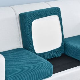 Pure color stretch all-inclusive sofa cover (Option: Emerald green-M)