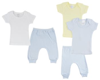 Infant Boys T-Shirts and Joggers (Color: Blue/Blue, size: Newborn)