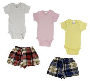 Infant Onezies and Boxer Shorts (Color: Pink, size: small)