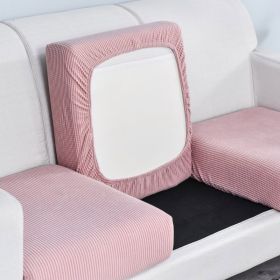 Pure color stretch all-inclusive sofa cover (Option: Dark pink-L)