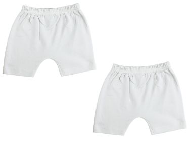 Infant Shorts - 2 Pack (Color: White, size: Newborn)