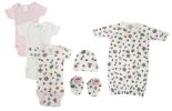 Newborn Baby Girl 6 Pc Layette Sets