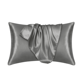 Silk Pillowcase for Hair and Skin, Mulberry Silk Pillow Cases 2Pack (Color: Dark Gray)