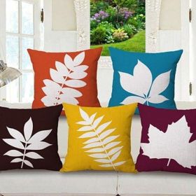 Foliage Love Autumn And Spring Leaf Cushion Covers (Color: ORANGE)