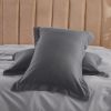 2 Piece Super Soft Microfiber White / Gray Duvet Cover Zipper Closure with 4 Corner Tabs