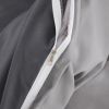 2 Piece Super Soft Microfiber White / Gray Duvet Cover Zipper Closure with 4 Corner Tabs